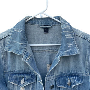 Windsor Oversized Distressed Light Denim Jacket- Ready to Roll Destructed